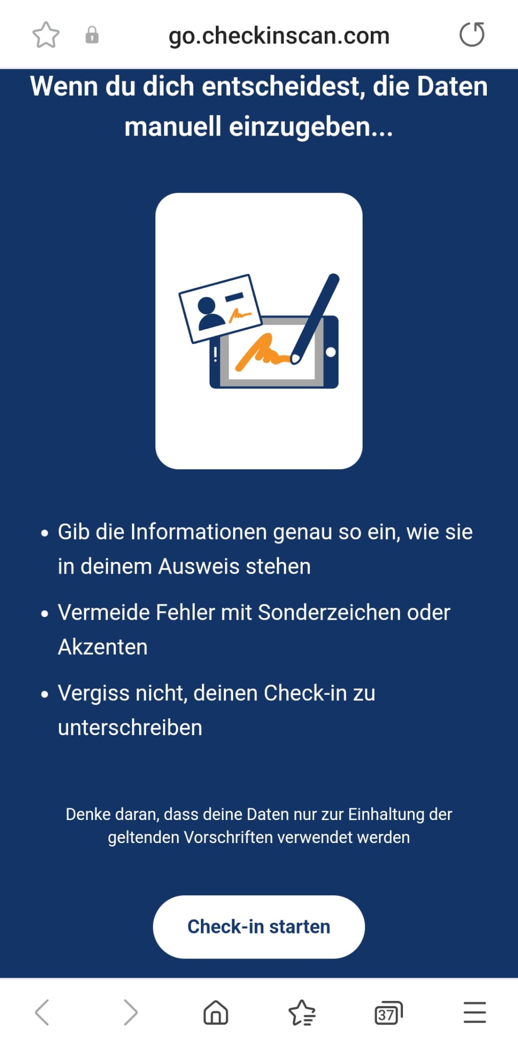 Erklärung: Touristenanmeldung in Spanien ganz einfach, mit Check-in Scan